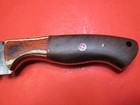 DAMASCUS STEEL SHEATH KNIFE CAMP LEATHER SKINNING HUNTING DEER BOWIE FIXED BLADE — photo 9