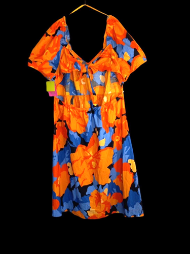 Tabitha braunes Damen KLEID Übergröße 20/22 W Blumenmuster Puffärmel hinten zum Binden - Bild 4 von 21