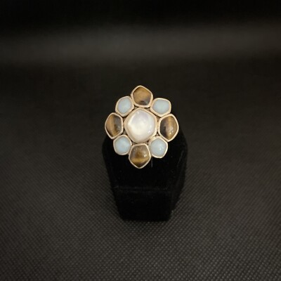 Barse Multi-Stein Bronze Blume Ring Größe 7 - Neu