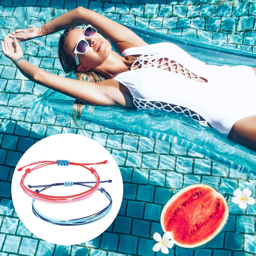 30 Pieces Adjustable Woven Anklets Bracelets Bohemian Braided Rope Bracelets Wat - Picture 6 of 12