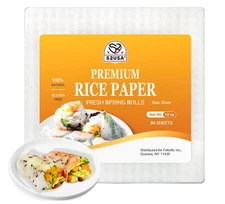 Rice Paper, White Rice Paper Wrappers, 1 Pack, 34 Sheets-Fresh Spring Roll Wr...