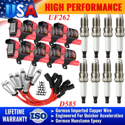 8Pack For GMC Sierra 1500 Yukon Tahoe 4.8L Ignition Coil and Spark Plug+ Wire US