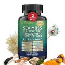 Sea Moss 7000mg Black Seed Oil 4000mg Ashwagandha 2000mg Turmeric 2000mg Bladder