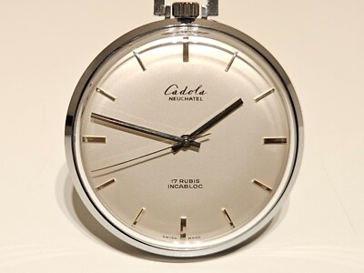 VINTAGE NOS RARE CLASSIC SWISS OPEN FACE MEN'S POCKET WATCH