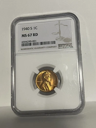 1940 S NGC MS 67 RD United States / American Lincoln Wheat Cent.