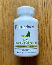 Bioptimizers HCL Breakthrough - Increase Stomach Acid - w/ Digestive Enzyme - 90
