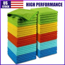 Microfiber Cleaning Cloth Towel Rag Car Polishing No Scratch Detailing Set of 50