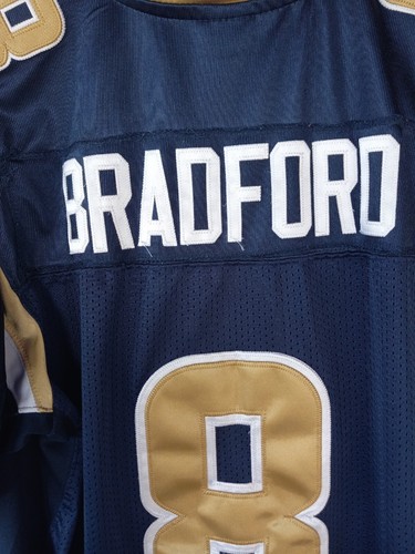 RBK NFL RAMS onfield Jersey Dradfort #8 bark blue/gold - Picture 4 of 16
