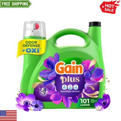 Free Ship - Gain Moonlight Breeze Liquid Laundry Detergent Plus OXI 133 fl oz