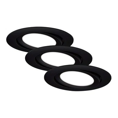 3 x Briloner LED Einbauleuchten Schwarz Ø10,6cm 7W Neutralweiß 4000K schwenkbar - Bild 1 von 4