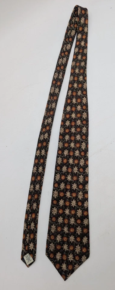 Corbata clásica de seda negra beige naranja verde Gap para hombre Foto 3 de 4