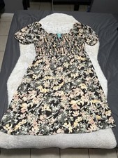 Maurices Plus Size 2X Floral Puff Sleeve Midi Dress All Over Print