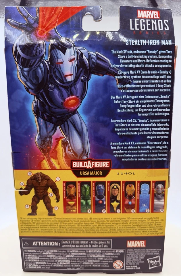2021 Hasbro Marvel Legends Ursa Major Series Stealth Iron Man 6" Figure New - Image 2 of 2