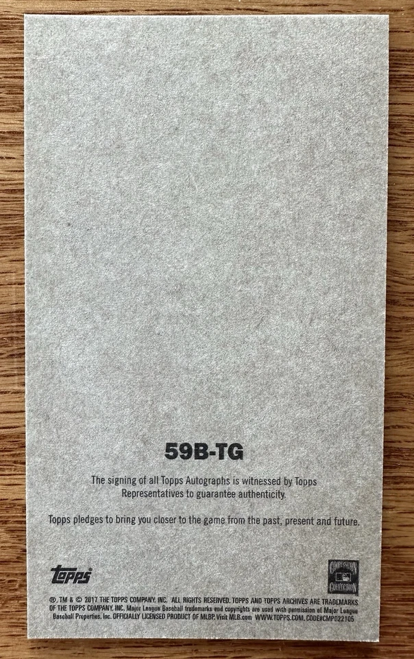 2017 Topps Archives 1959 年 Bazooka 签名 86/99 Tom Glavine #59BA-TG 签名名人堂 — 第 2/2 张图片