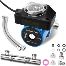 Hot Water Recirculating Pump with Timer Recirculation System & BSP 3/4" W/Npt 1/