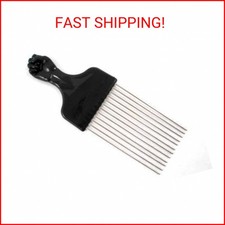 Afro Pick w/Black Fist - Metal African American Hair Comb Straight