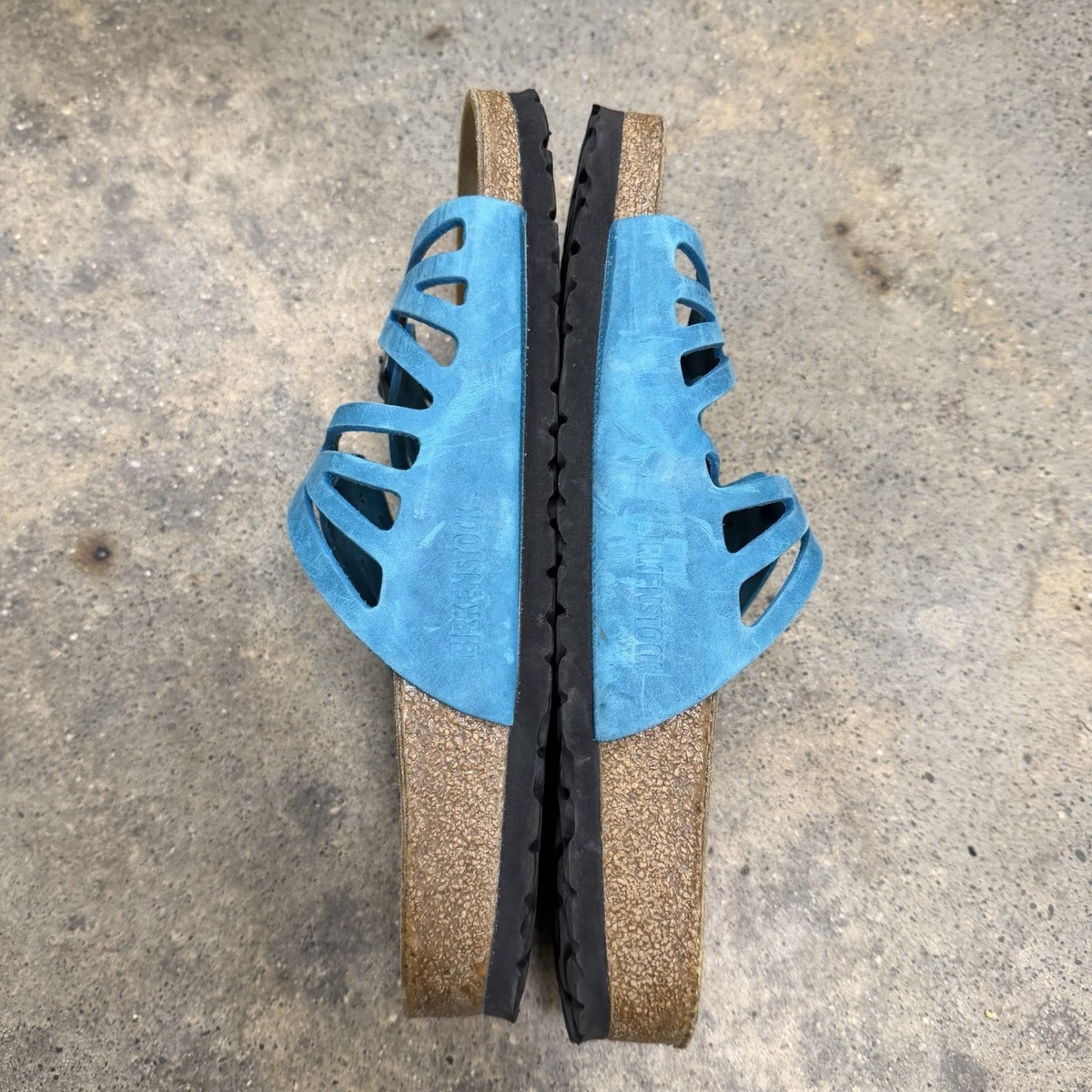 Birkenstock EU 40 Narrow Women 9 Deep Turquoise Suede Adjustable Slide Sandals Birkenstock Arizona Soft Footbed Suede Leather Women main image 3