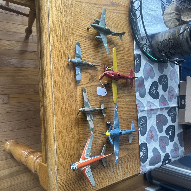 Vintage A Lot Of Six Metal And Cast-Iron Toy Planes