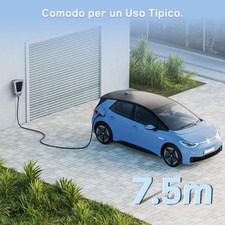 Cavo Ricarica Tipo 2 Estremità Aperta 11kw 3 Fase 7,5m 16A per Auto Elettrica Ri - Miniatura 5
