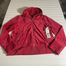 NWT Jones New York Signature Womens Red Hoodie Mock Neck PM