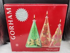 Gorham Set of Three Glass Christmas Tree Oil ...