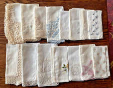 Lot 15 Vintage Lace Hankies Handkerchiefs Most White Ecru EUC