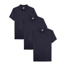 3 Pack Approved School Wear School Uniform Polo Navy Blue Size Large 14/16 