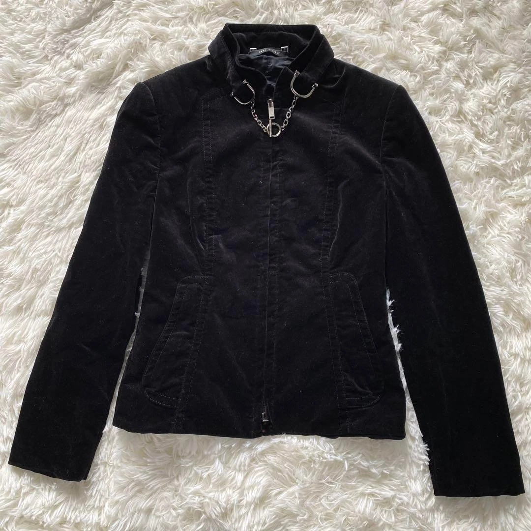 GUCCI Tom Ford epoca velluto giacca blouson colletto nero taglia 38 ES1