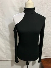 Walter Baker Chrissy Top Turtleneck Black Size S NWT