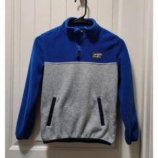 Eddie Bauer Youth Quest Fleece Blue/Gray 1/4-Zip Pullover Size Small 7/8 