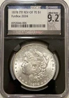 1878 7tf Morgan Silver Dollar Rev of 78 NGC MS62 Funbox/NGCX Series