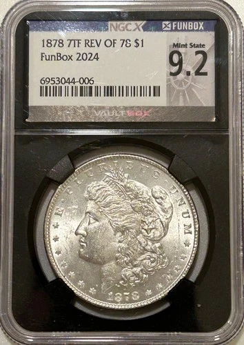 1878 7tf Morgan Silver Dollar Rev of 78 NGC MS62 Funbox/NGCX Series