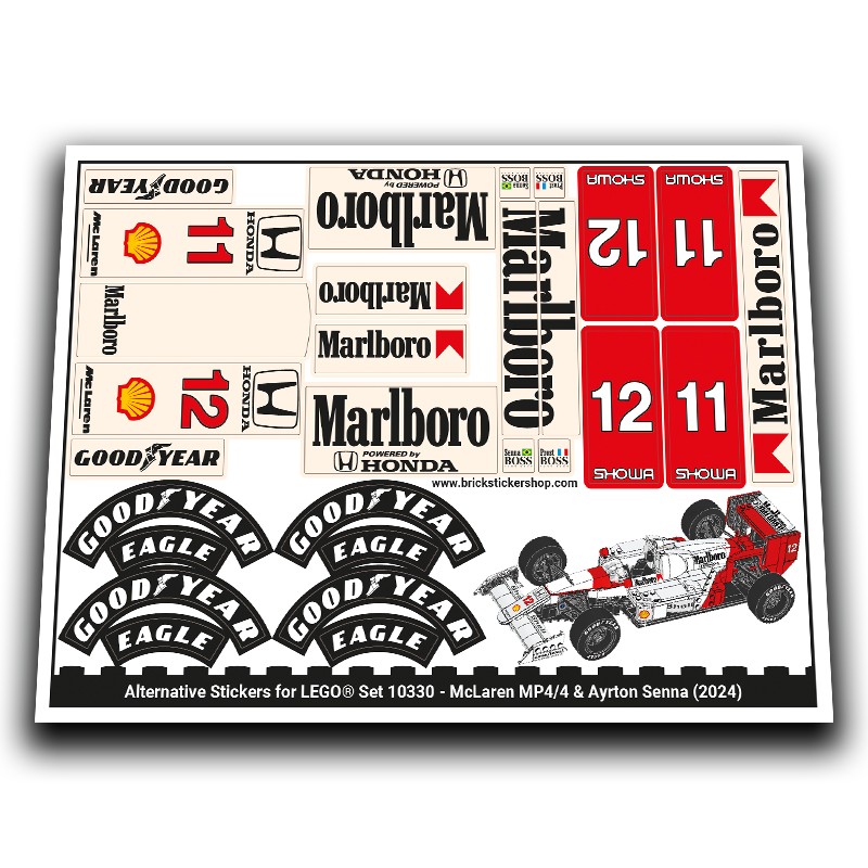 Alternative Sticker for Set 10330 - McLaren MP4-4 & Ayrton Senna