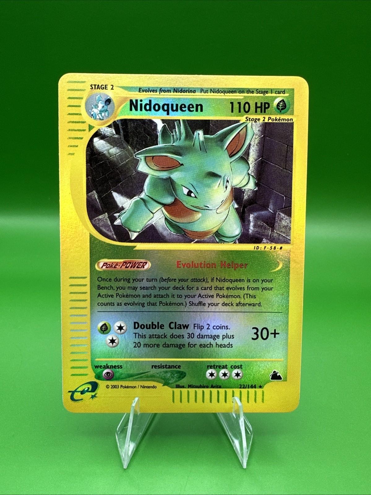 Pokémon TCG Nidoqueen Skyridge Reverse Holo Rare Card 22/144 Near Mint Vintage