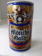 MONCHS GOLD Export Bier Can 0.33L Steel Pull Tab Hofer KG Sattledt AUSTRIA 1970s