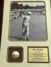 Ben Hogan Signed 1950 U.S. Open Photo + Golf Ball – Merion 1-Iron Shot *RARE*