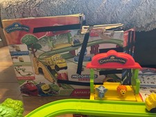 chuggington saffari park track set/ mtambo train , motorised, connects to wooden