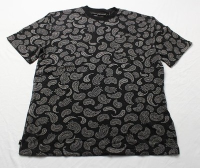The Hundreds Men's Short Sleeve Classic Paisley T-Shirt JL3 Black Size XL NWT