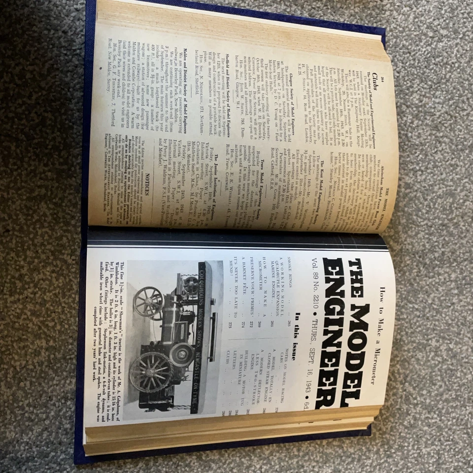 Model Engineer hobby vintage Magazines bound 1943 volume 89 Collection July/Dec  - Image 3 of 4