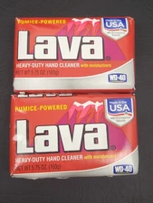 2 Pack LAVA Bars Soap 5.75 Oz Heavy Duty W/Pumice Hand Cleaner Grease Dirt WD-40
