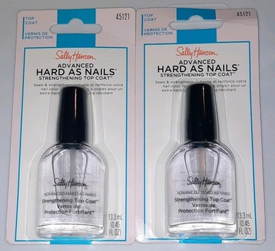 2 Count Sally Hansen Hard As Nails Advanced Strengthening Top Coat 45121 13.3 mL