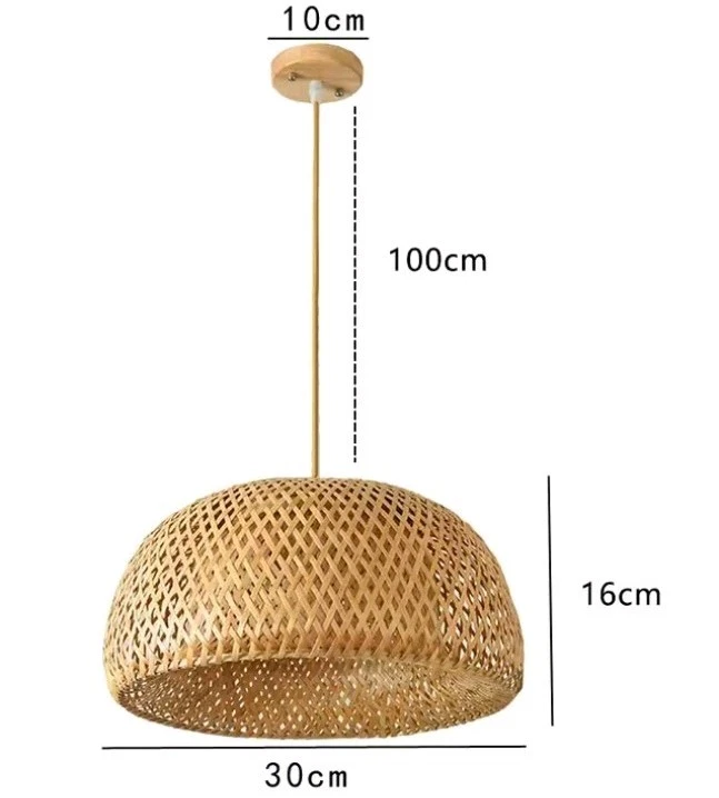 Pantalla Globo Bambú Tejida Hecha a Mano - Acento de Iluminación Ecológico Foto 3 de 3