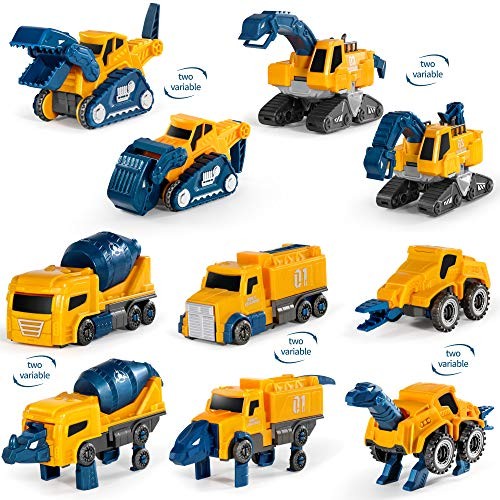 Toddler Robot Construction Vehicles Set – 5Pcs Transforming Robots for Yellow - Picture 3 of 8