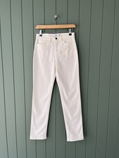 John Lewis Jeans Straight Leg Cream Ecru Size 8 Mid Rise Classic Summer BNWT