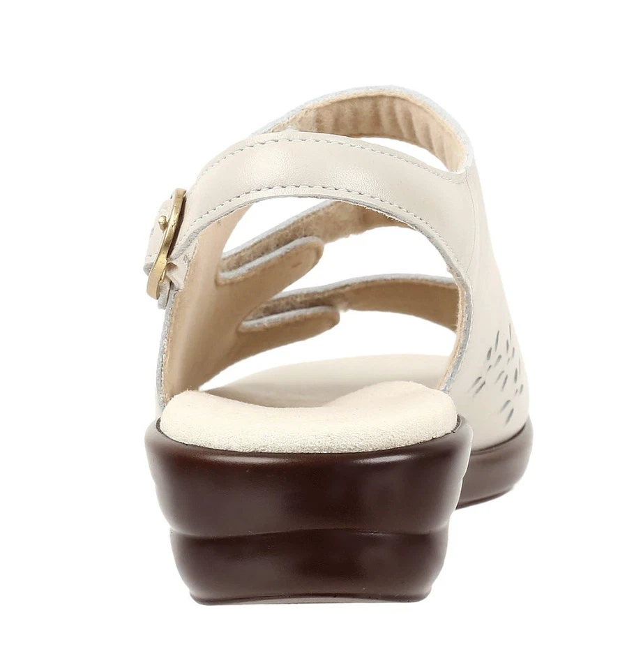 SAS Quatro Women's Bone Cream Leather Slingback Sandals 7.5M Made in USA NEW - Image 2 of 4