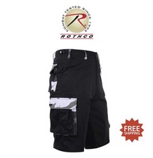 Rothco 7795 Black w/ City Camo Accents Fatigue Cargo BDU Combat Shorts - Sz M