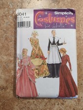 Simplicity 5041 Adult Costume UNCUT Pattern Puritan Colonial 18th 19th Sz 16-20