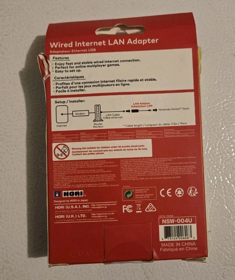 HORI Wired Internet LAN Adapter for Nintendo Switch - NSW-004U - Image 2 of 3