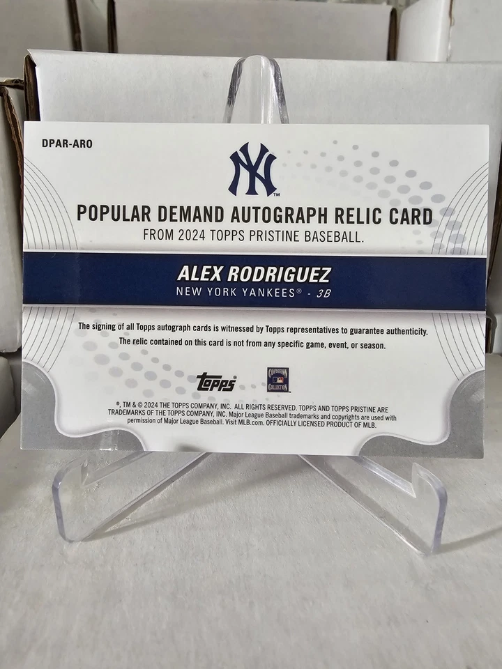 2024 Topps Pristine - Popular Demand Autograph Relics Red Alex Rodriguez #4/5 - Image 3 of 3