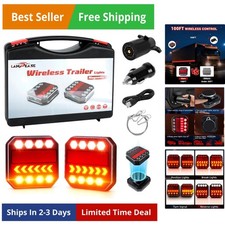 Wireless Trailer Lights Magnetic, New Rechargeable LED Trailer Light Kit with...